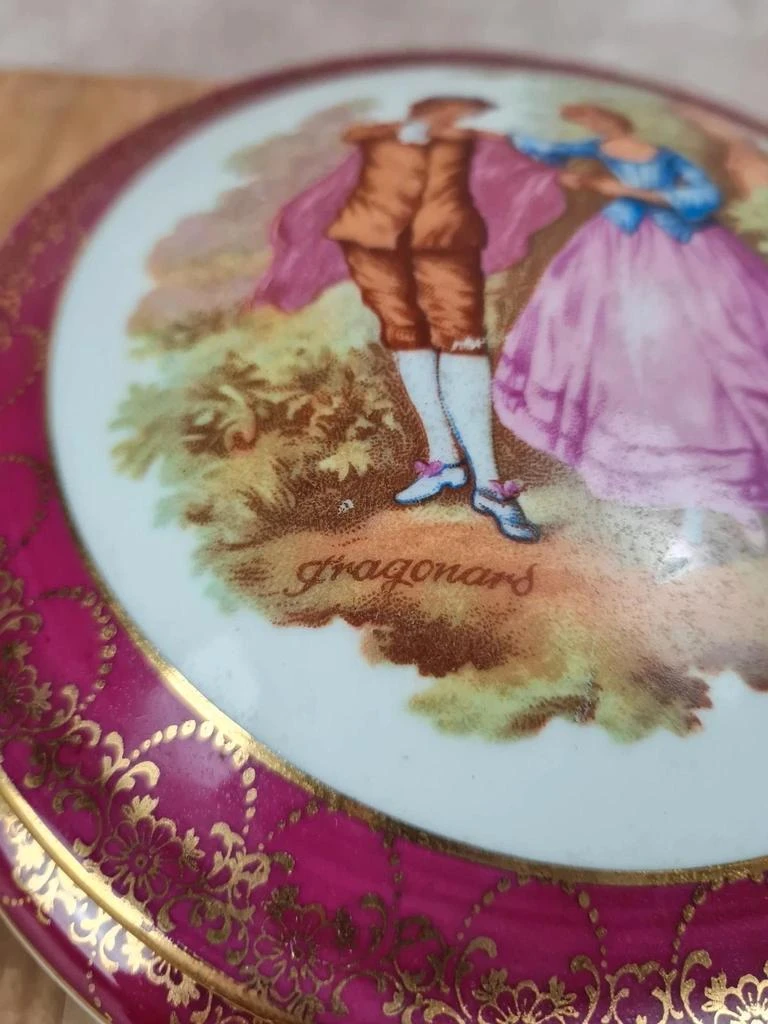 Gran caja de porcelana de Limoges con decoración Fragonard 💖 – photo 3
